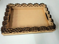Laser cutwork serving tray - Floral design