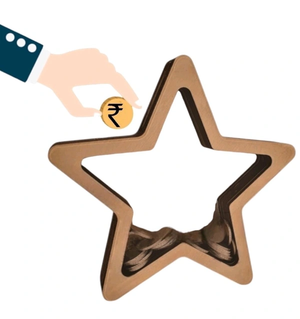 Self Standing Piggy Bank- Star - 6 inches, DIY