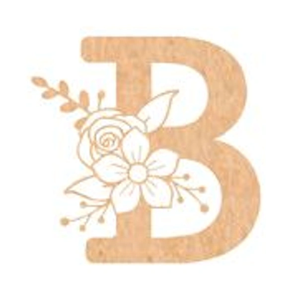 Floral Monogram A-F - 6 inches, B
