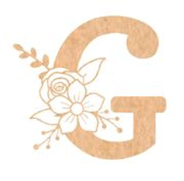 Floral Monogram G-L - 6 inches, G