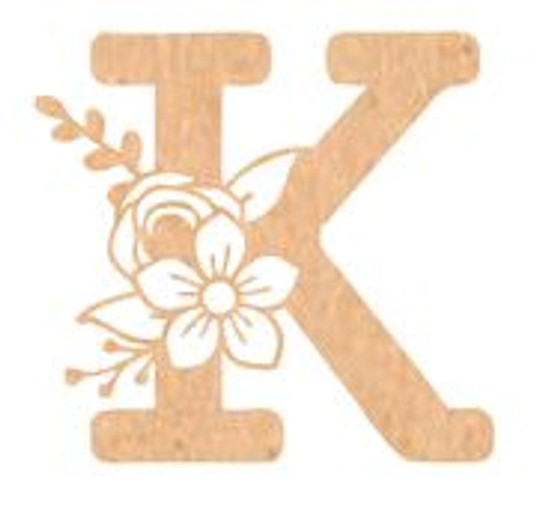 Floral Monogram G-L - 6 inches, K