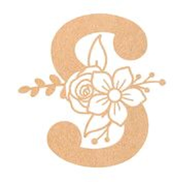 Floral Monogram R-V - 10 inches, S