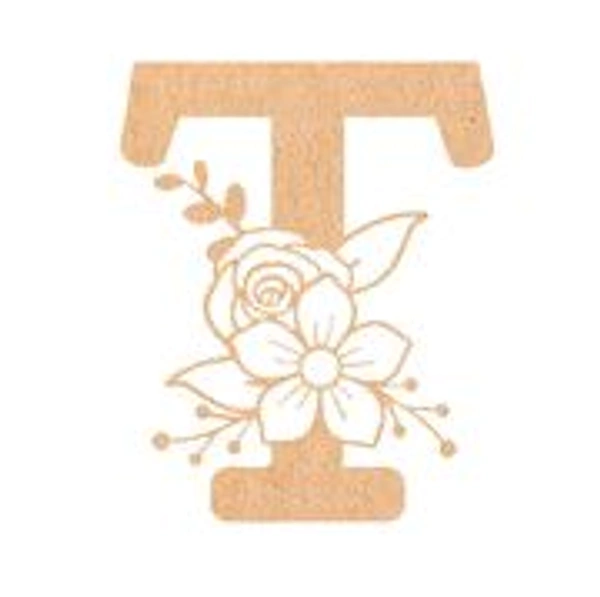 Floral Monogram R-V - 12 inches, T