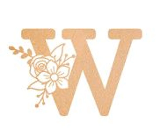 Floral Monogram W-Z - 4 inches, W