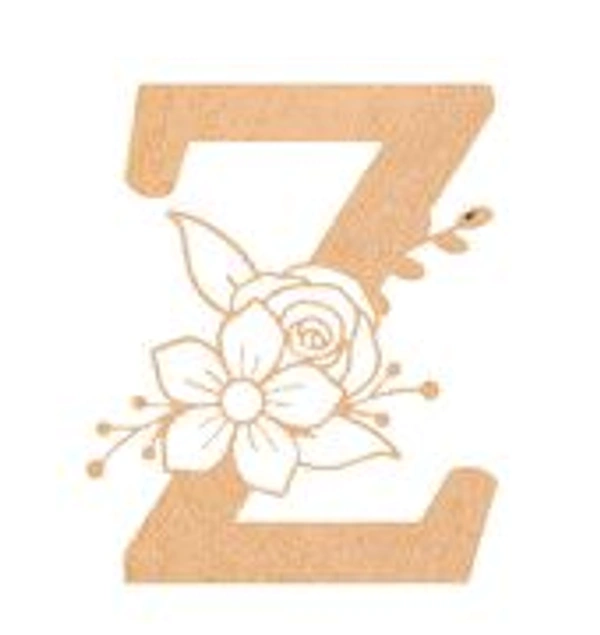 Floral Monogram W-Z - 10 inches, Z
