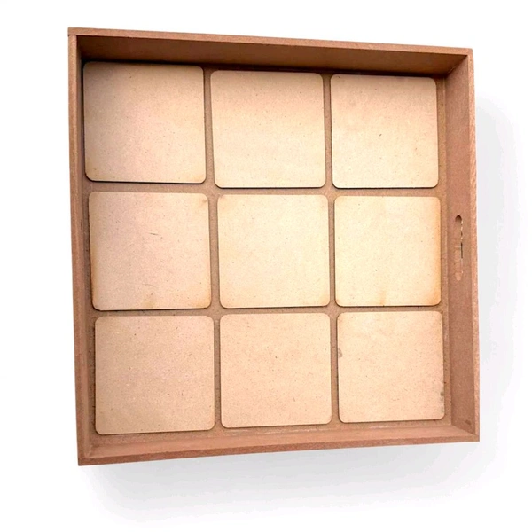 Serving Tray With 9 Coasters / Tiles