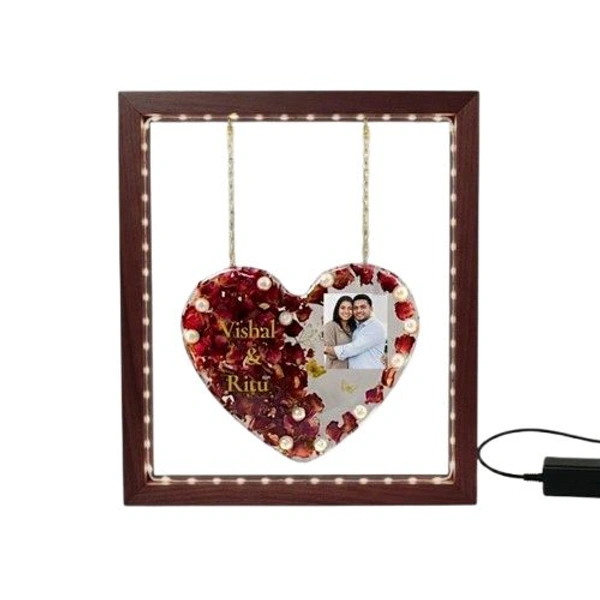 Teakwood LED Photo Preservation Frame - 8 * 8 * 2 inches