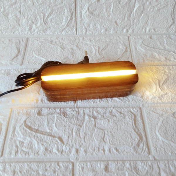 Wooden Stand / Base LED Lamp With Walnut Polish - 10"