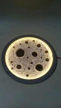 Round LED Shadow Box Moon Lamp For Resin - 8", With Acrylic Cover, 27mm
