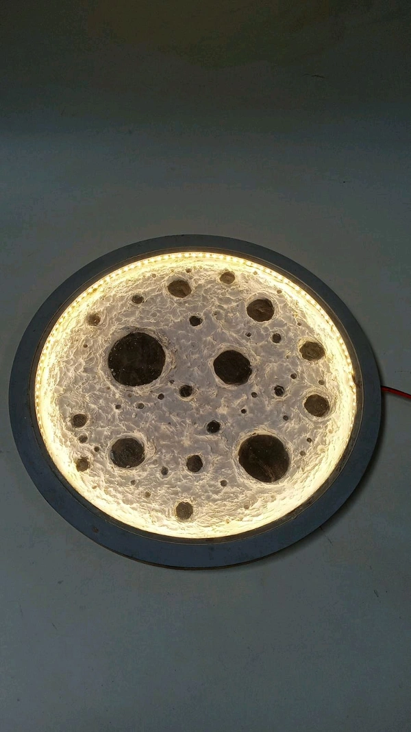 Round LED Shadow Box Moon Lamp For Resin - 8", With Acrylic Cover, 27mm