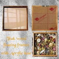 Teak Wood Floating Frames Varmala Preservation Frames - base Acrylic - 12 x 9"