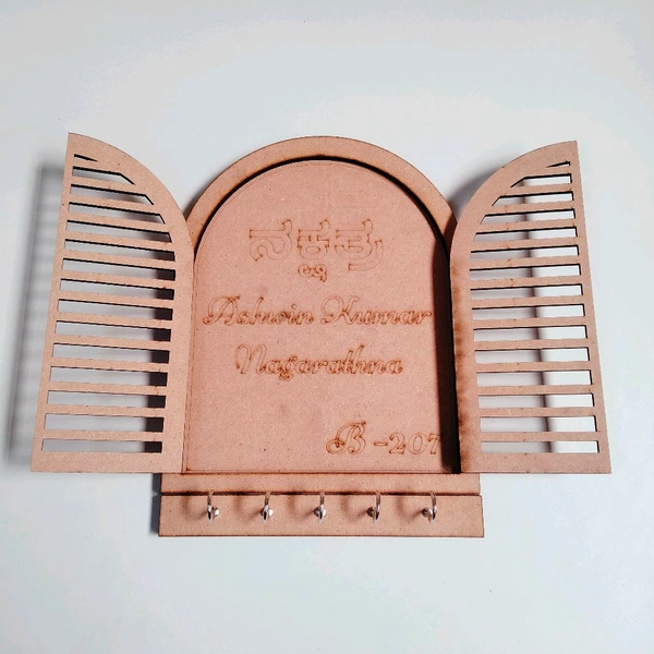Vintage Jharokha Window Name Board And Key Holder