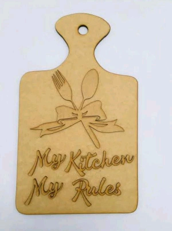 Chopping Board With Text 9 - My Kitchen My Rules