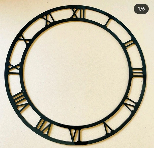 Black Acrylic Roman Number Clock Ring