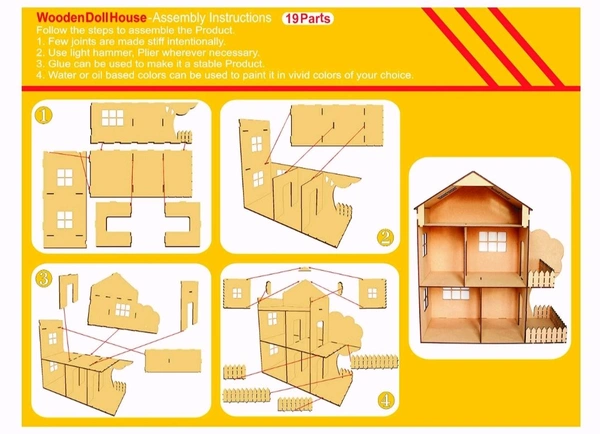 DIY Dollhouse with Basic Furniture Set