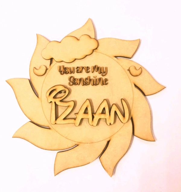 Sun Themed Kids Name Board