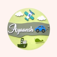 Ship Car Plane Themed Kids Nameboard