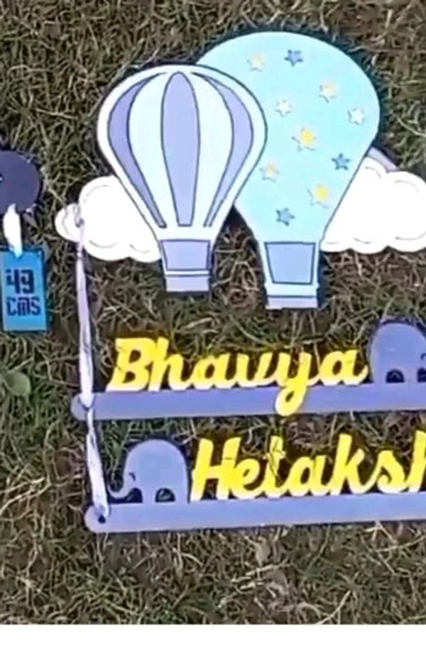 Hot Air Balloon Themed Name Board