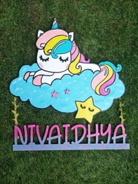 Unicorn Themed Kids Nameboard