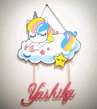 Unicorn Themed Kids Nameboard