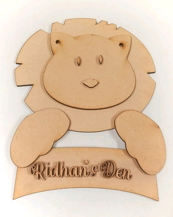Lion Theme Kids Name Board