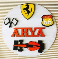 Formula 1 F1 Theme Kids Name Board
