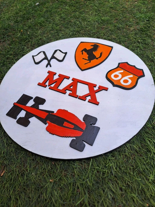 Formula 1 F1 Theme Kids Name Board