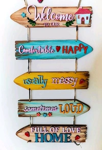 Sentiment Plank Style Family Name Board Welcome To Our - Without Rope