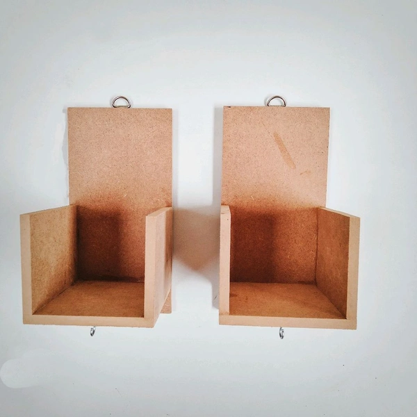 Box Style Floating Wall Shelf Diya Stand - Single PC