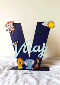 Animal Kingdom Monogram Name Board - 10 Inch