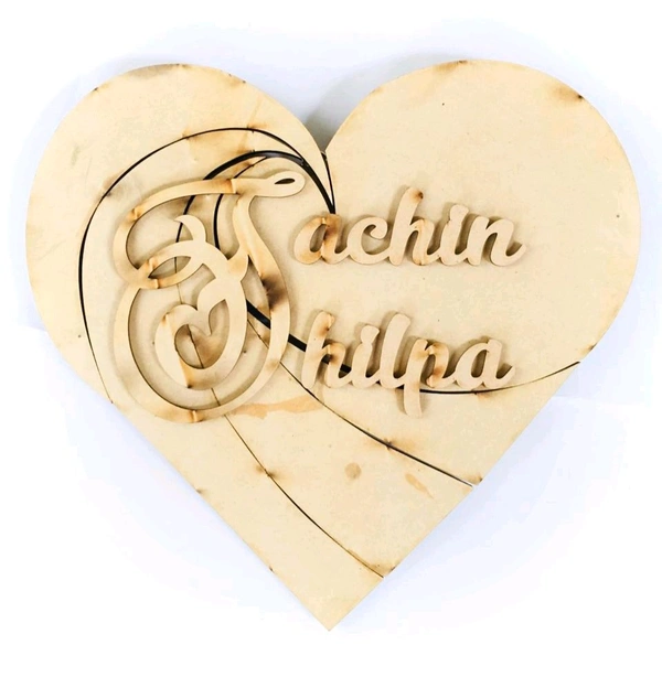 Heart Couple Name Board