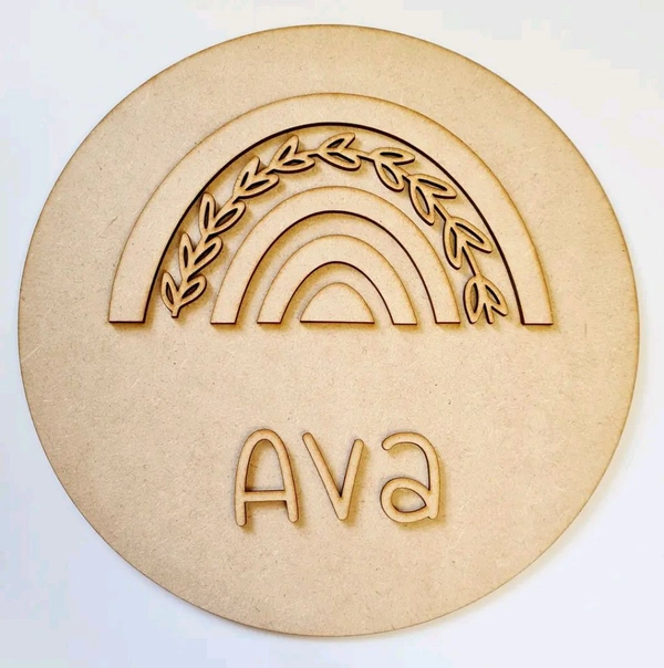 Boho Rainbow Theme Kids Name Board