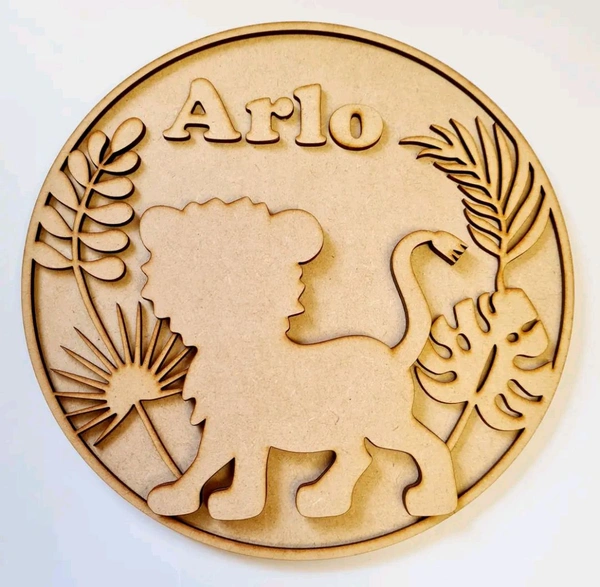 Baby Lion Theme Kids Name Board