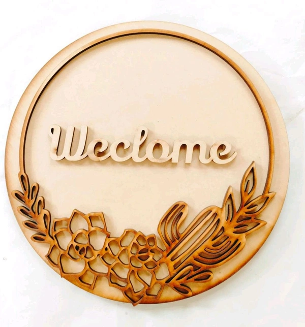 Double Layer Floral Design Name Board - 12 Inch