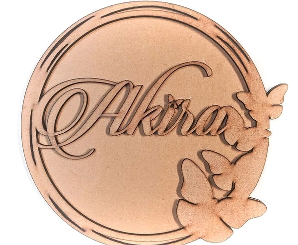 Butterfly Double Layer Name Board - 10 Inch