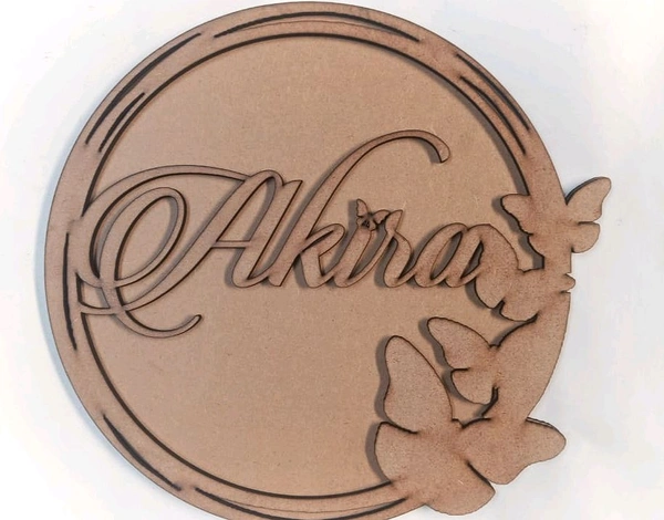 Butterfly Double Layer Name Board - 12 Inch