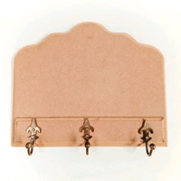 Vintage Key Holder With Brass Hooks - 12 Inch / 10 Inch