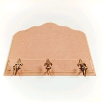 Vintage Key Holder With Brass Hooks - 12 Inch / 10 Inch