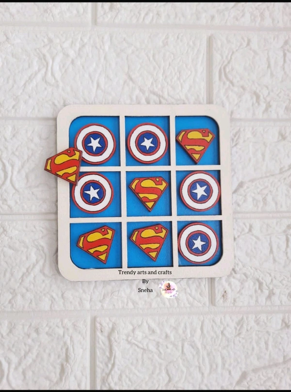 Tic Tac Toe Board Game Avenger Theme - 2.5mm + 2.5mm
