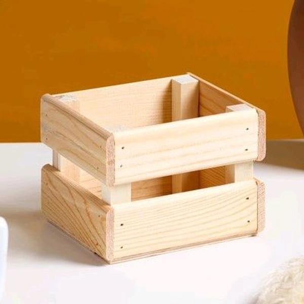 Pinewood Mini Baskets / Planter Box - 5 x 5 x 4 Inches
