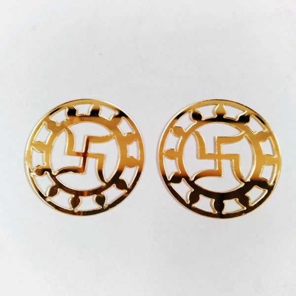 Golden Acrylic Swastik - 4 Inches