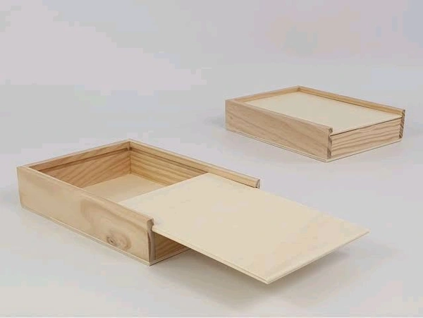 Pinewood Box Sliding Lid - 16 x 16 x 3 Inches