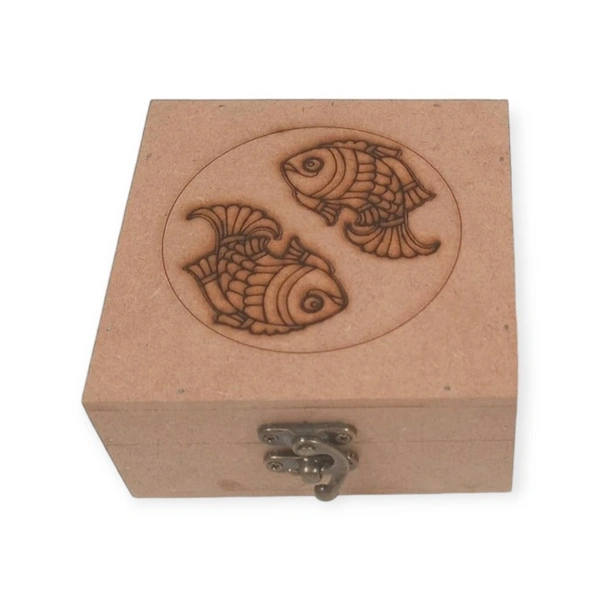 Premarked MDF Coasters & Box - Madhubani Fish