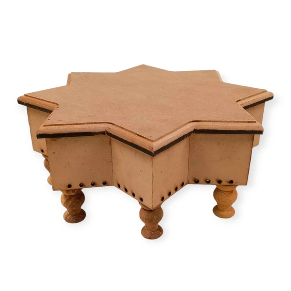 Octogon Chowki - Wooden Legs - 10 Inches