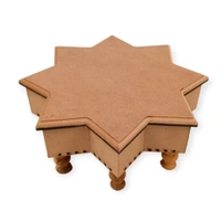 Octogon Chowki - Wooden Legs - 10 Inches