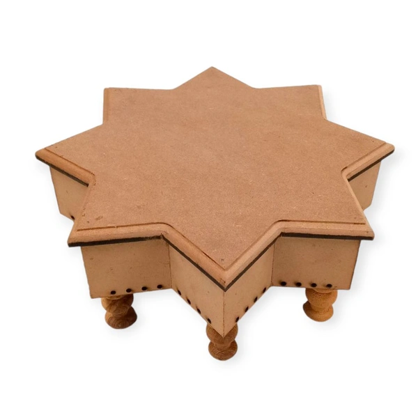 Octogon Chowki - Wooden Legs - 10 Inches