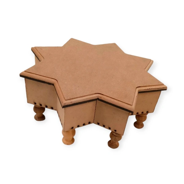 Octogon Chowki - Wooden Legs - 10 Inches