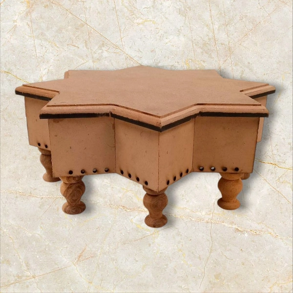 Octogon Chowki - Wooden Legs - 10 Inches
