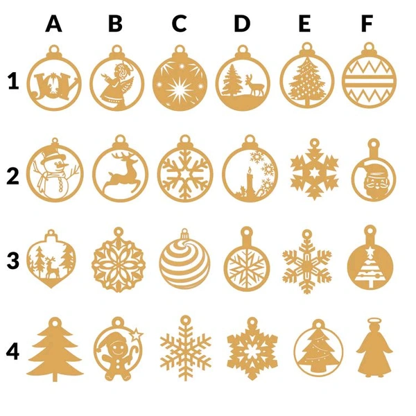 Christmas Ornaments - 5 Pcs, F2