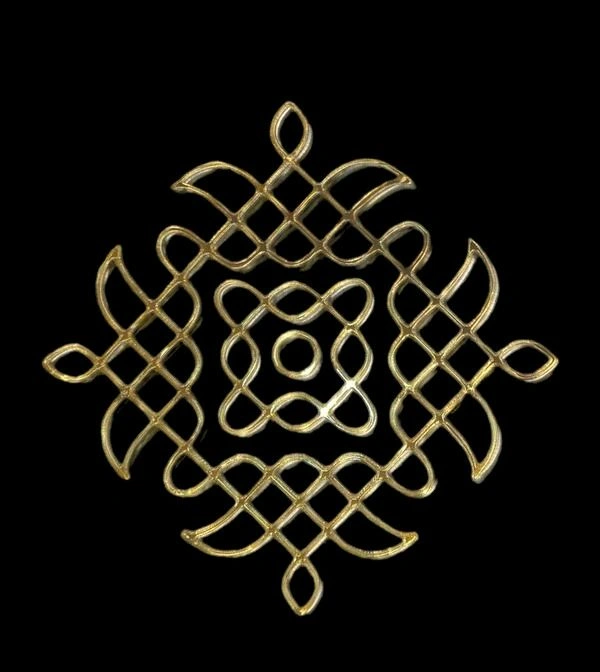 Kolam Cutout - 4 - 1 pc, Gold